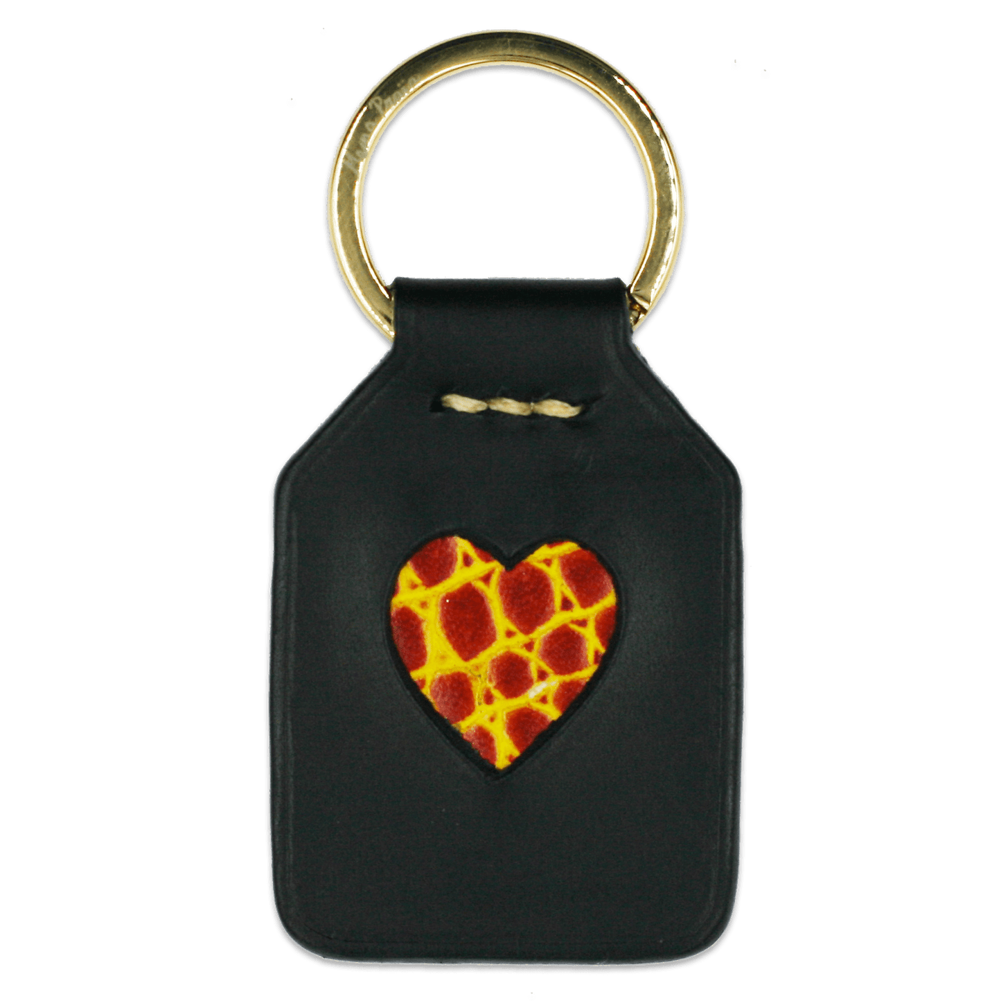 Black + Volcano Heart - Keyring