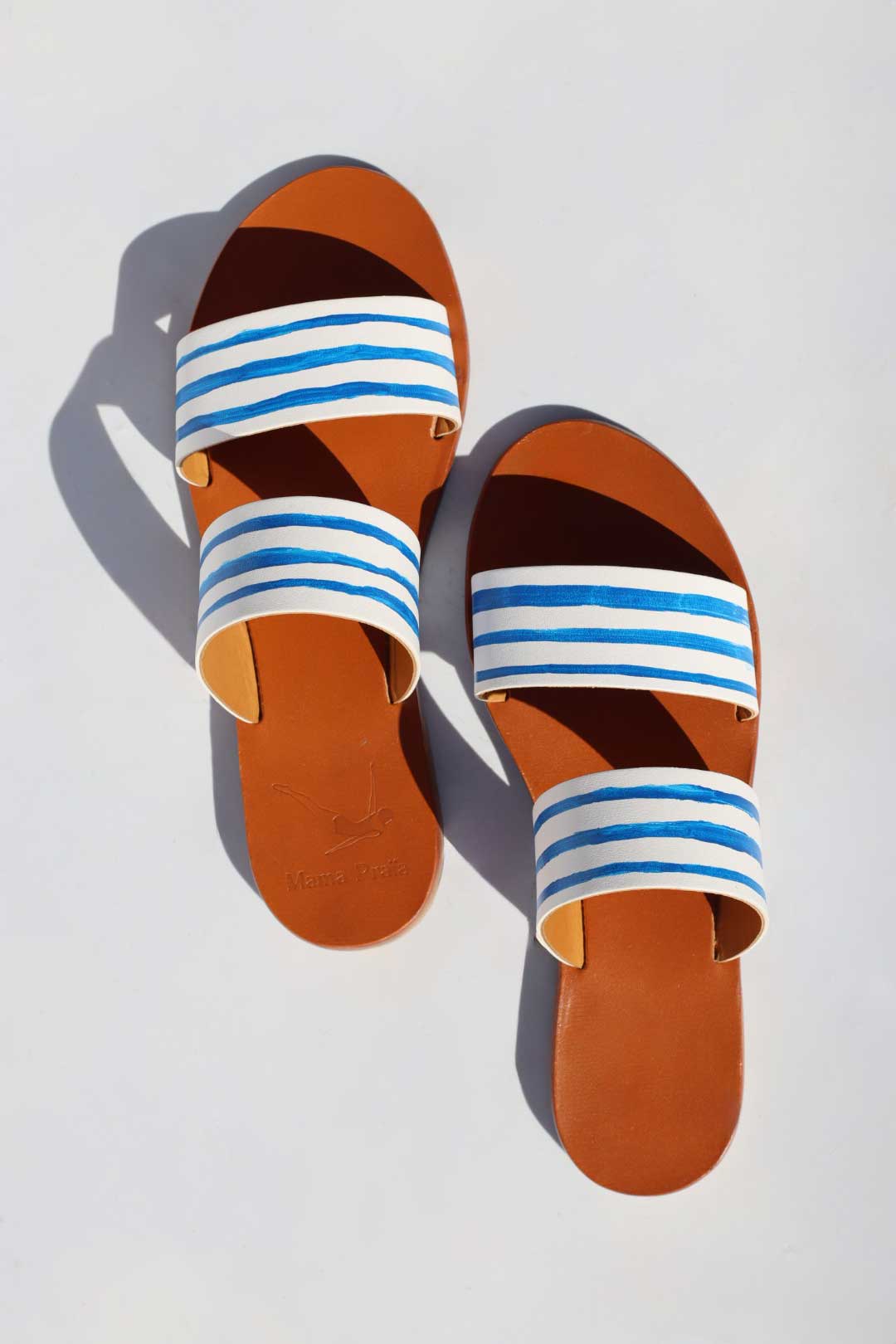 Party Bride + Blue Lines - Camel Sole - Two-Strap Sandals