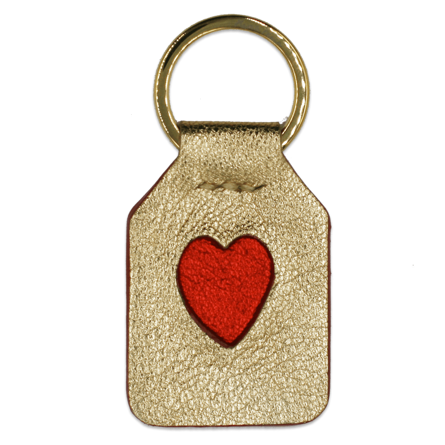 Gold + Red Heart - Keyring
