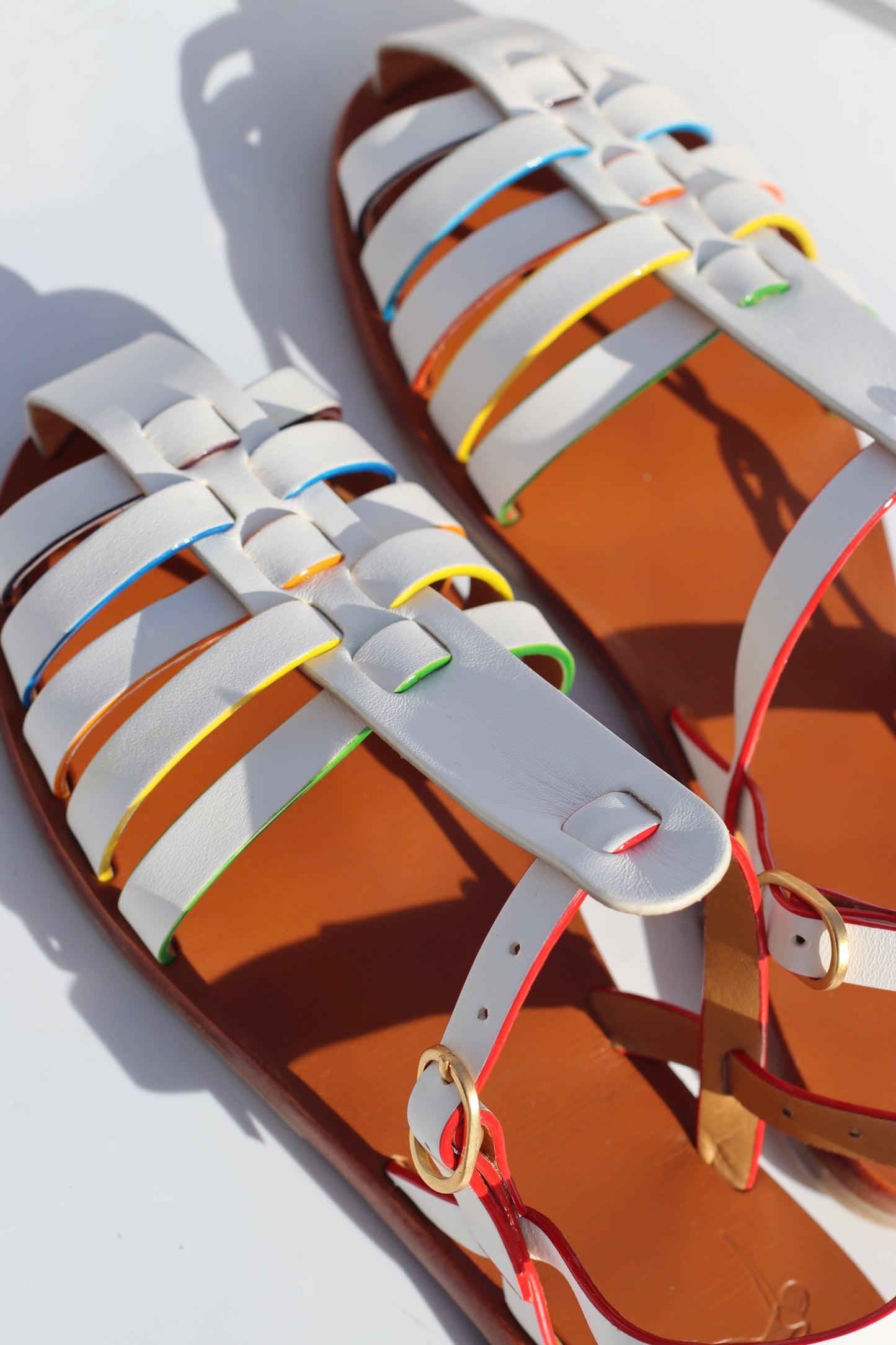 Party Bride + Rainbow Touch - Camel Sole - Fisherman Sandals