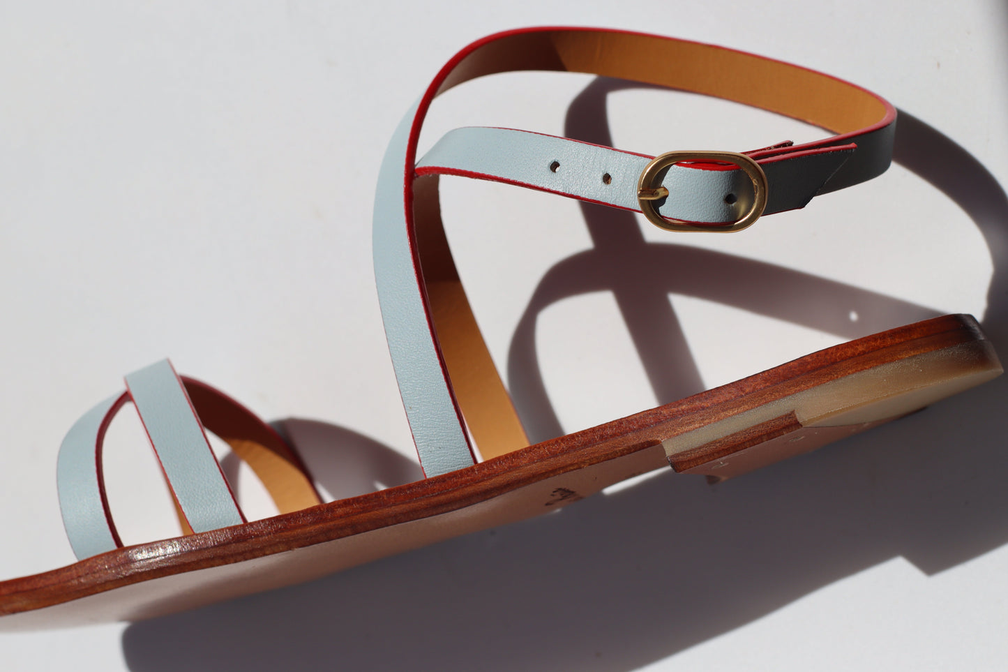 Gloria + Red Touch - Camel Sole - Ankle Sandals