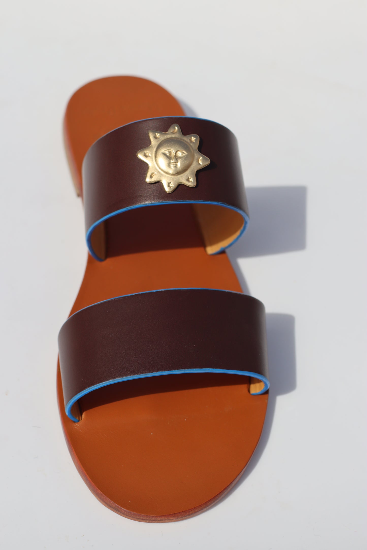 Dark Brown Sun - Camel Sole - Sandales Two-Strap