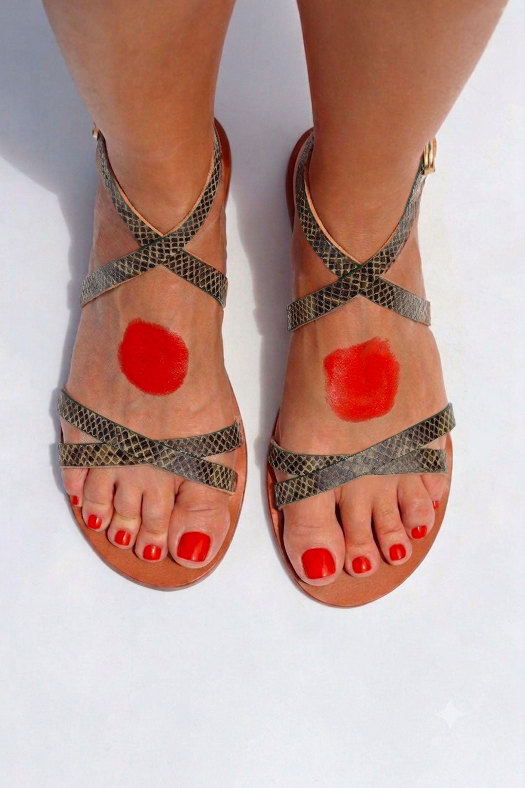 Kaki Boa - Camel Sole - Ankle Sandals