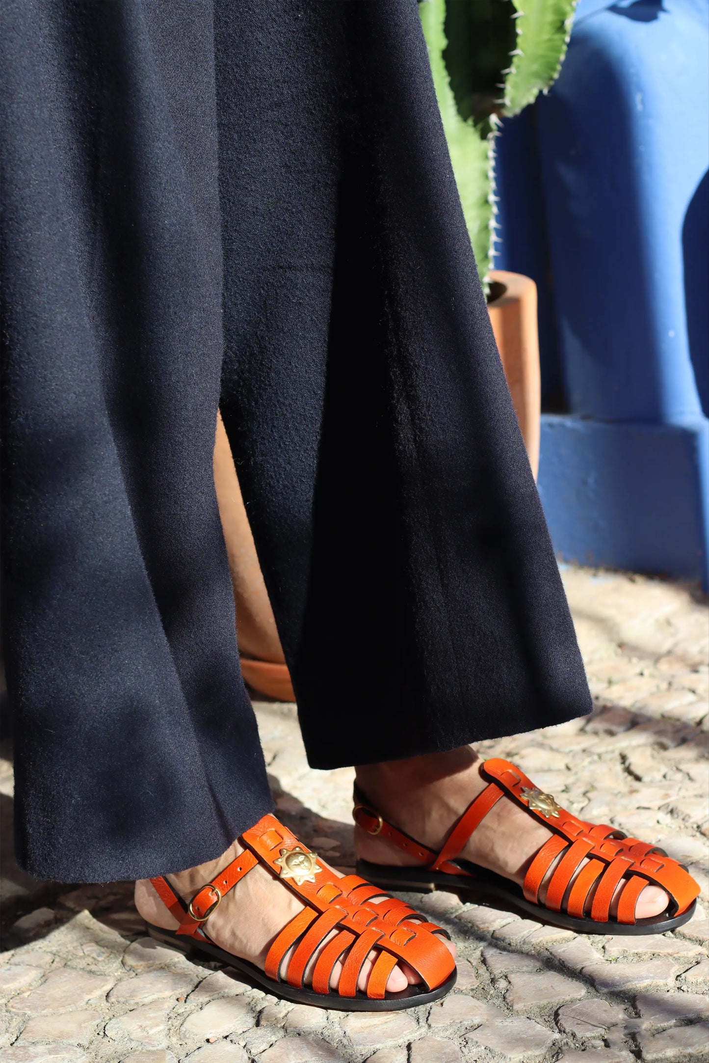 Safran + Black Touch + Sun - Black Sole - Fisherman Sandals