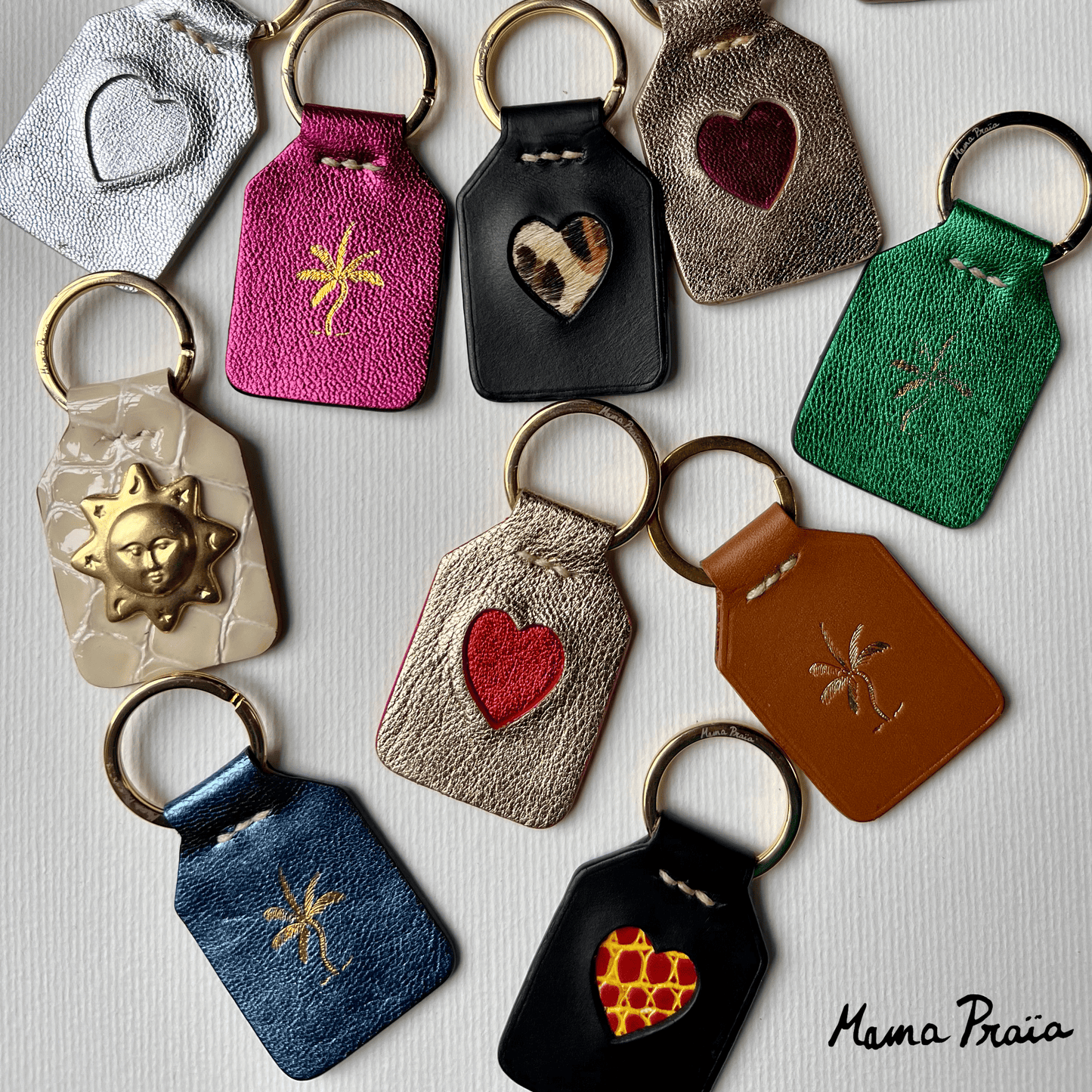 Black + Volcano Heart - Keyring