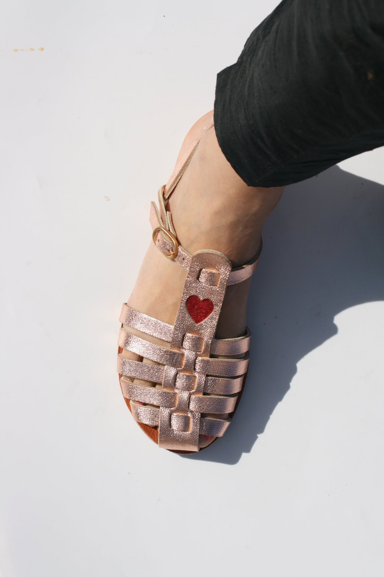 Goldy Pink + Red Heart - Fisherman Sandals
