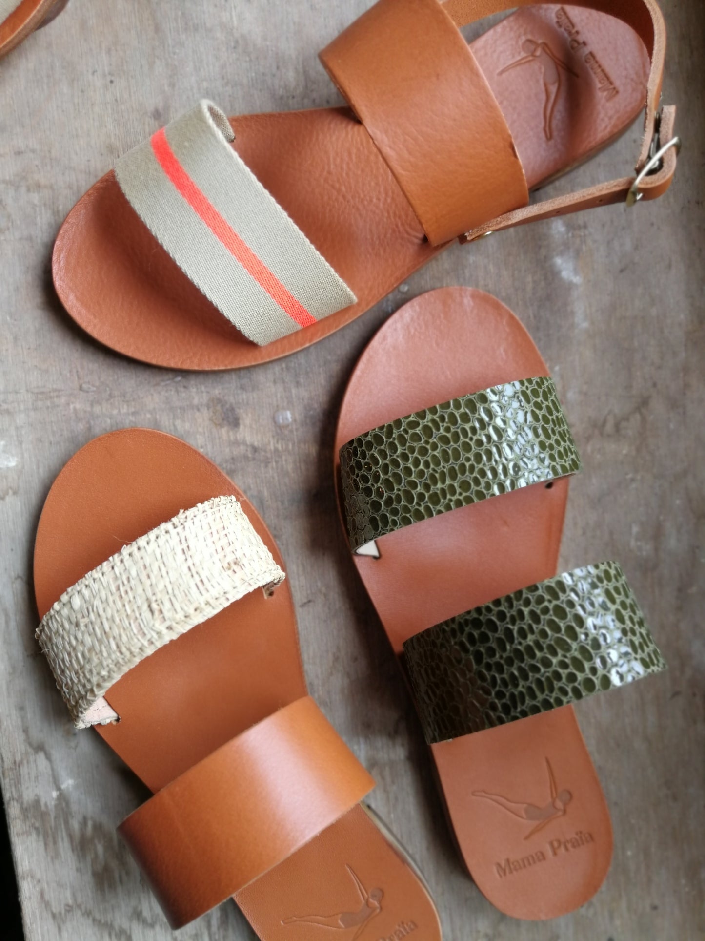 Camel & Raphiki - Camel Sole - Two-Strap Sandals