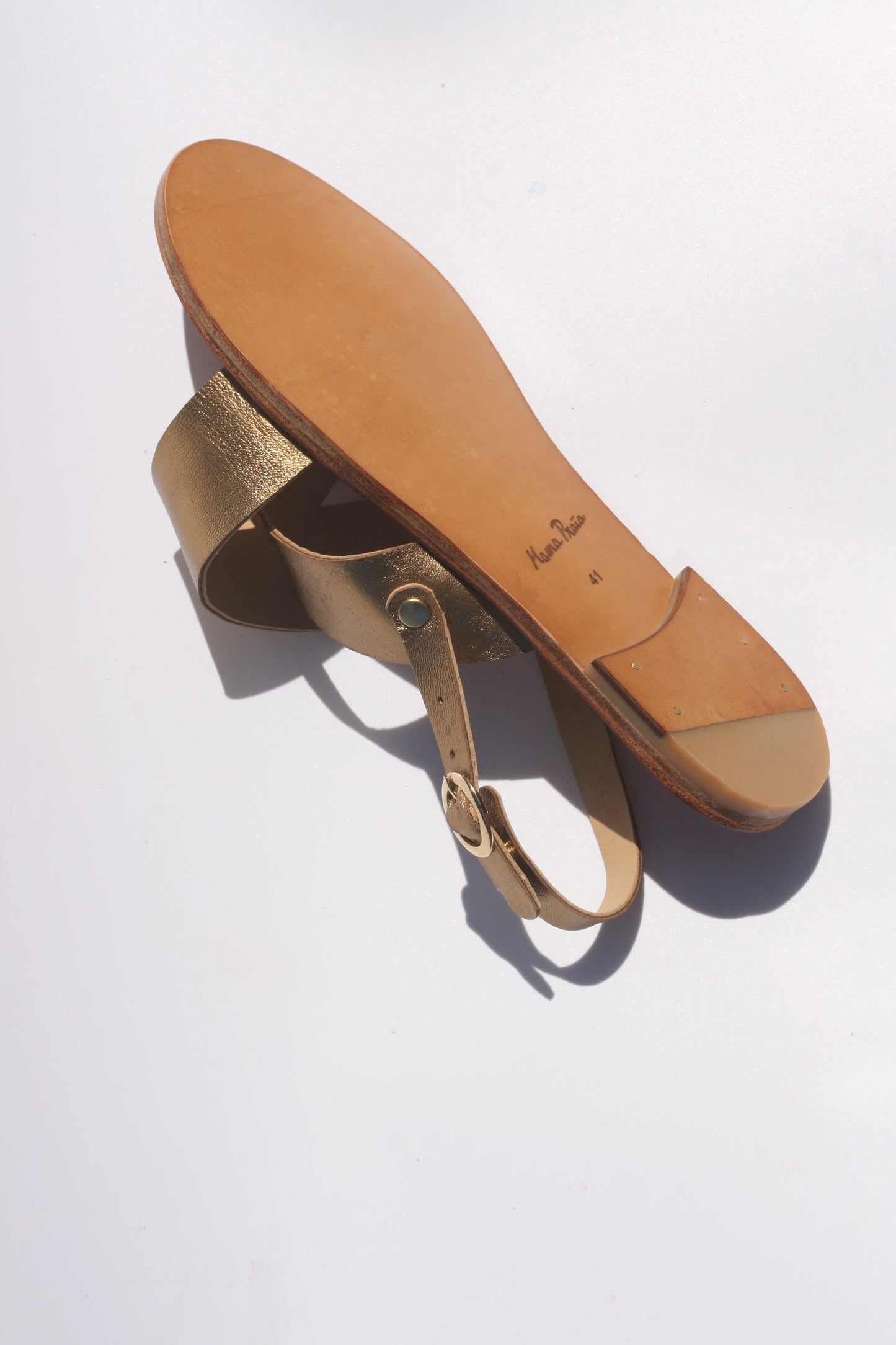 Goldy - Camel Sole - Slingback Cross Sandals