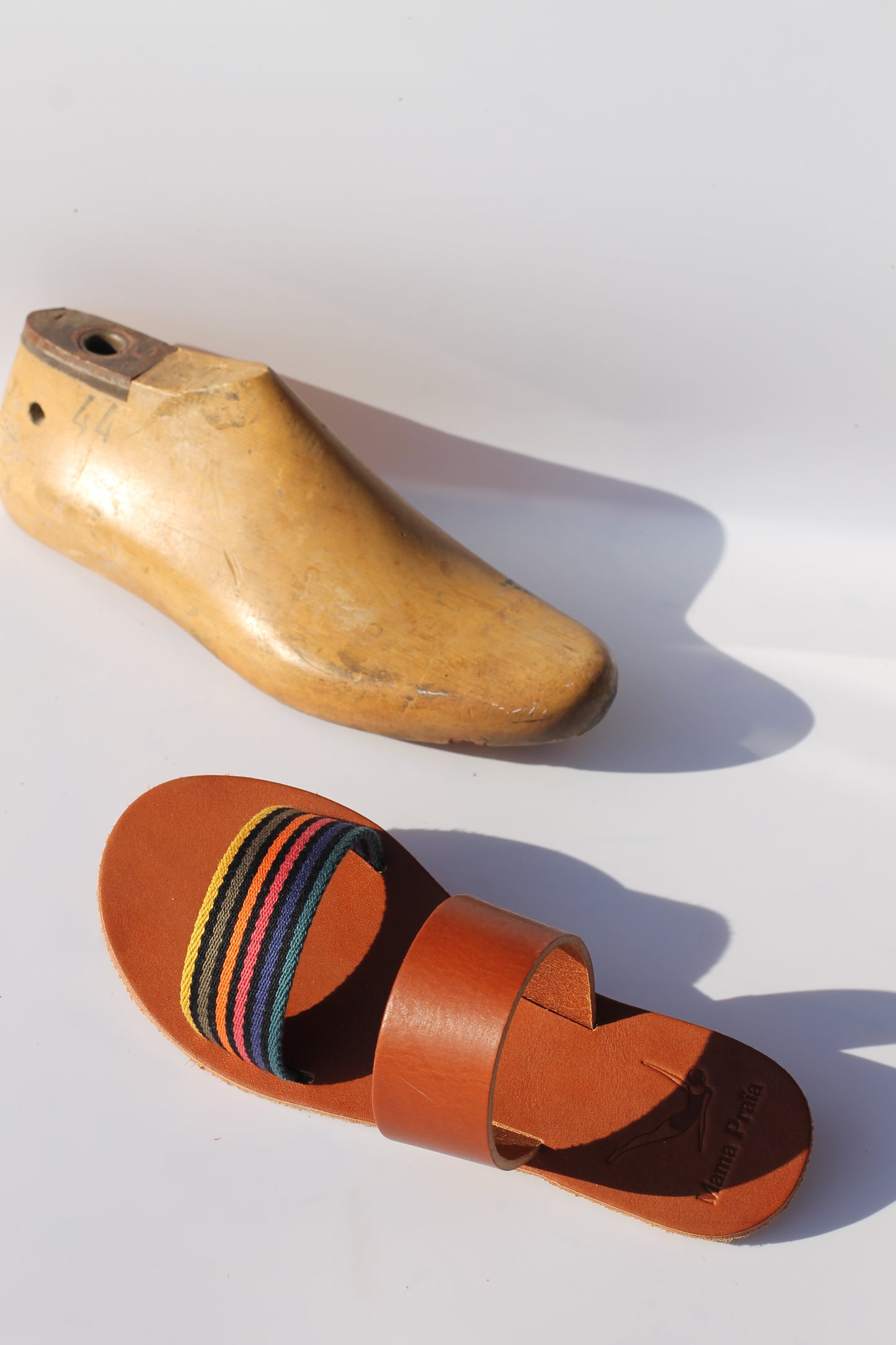 Camel & Stripes - Camel Sole - Two-Strap Sandals