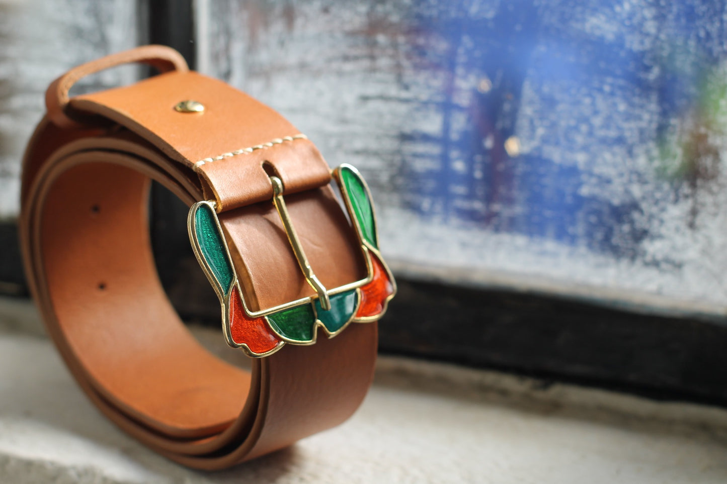 Ceinture marron femme boucle vintage