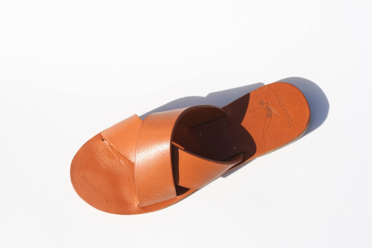Sandales-Cuir-Artisanale-Femme-Camel-Croisé