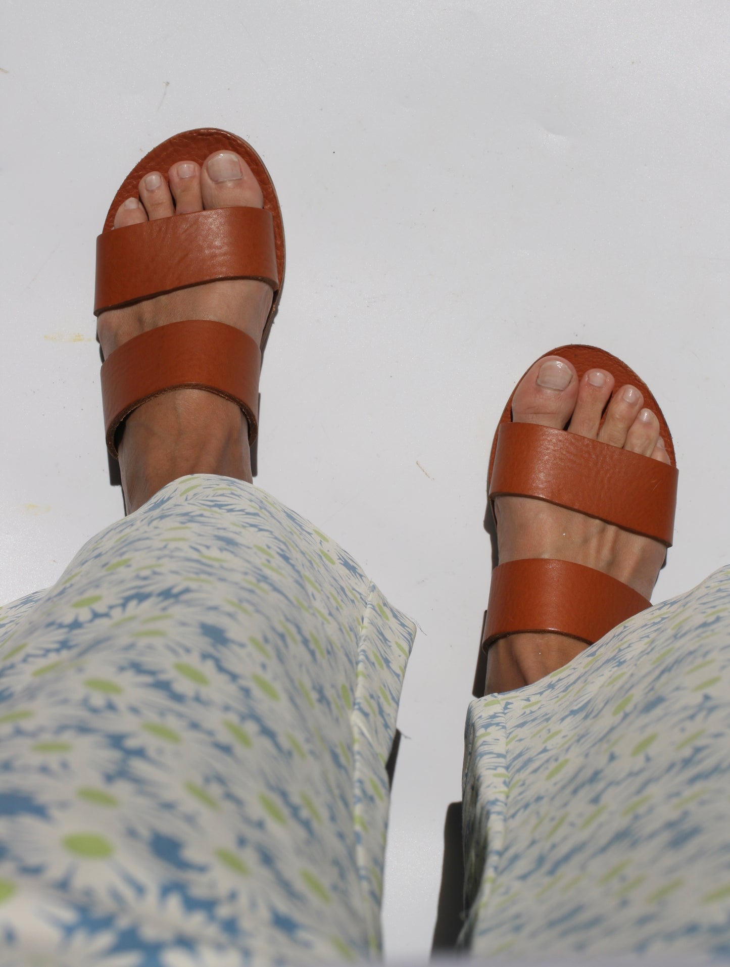 Camel - Two-Strap Sandals
