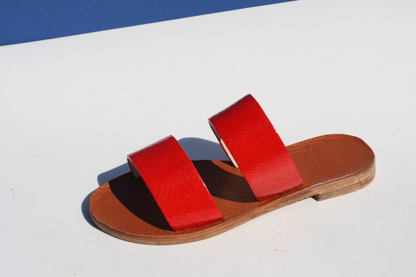 Red Lipstick + Red Touch - Camel Sole - Two-Strap Sandals