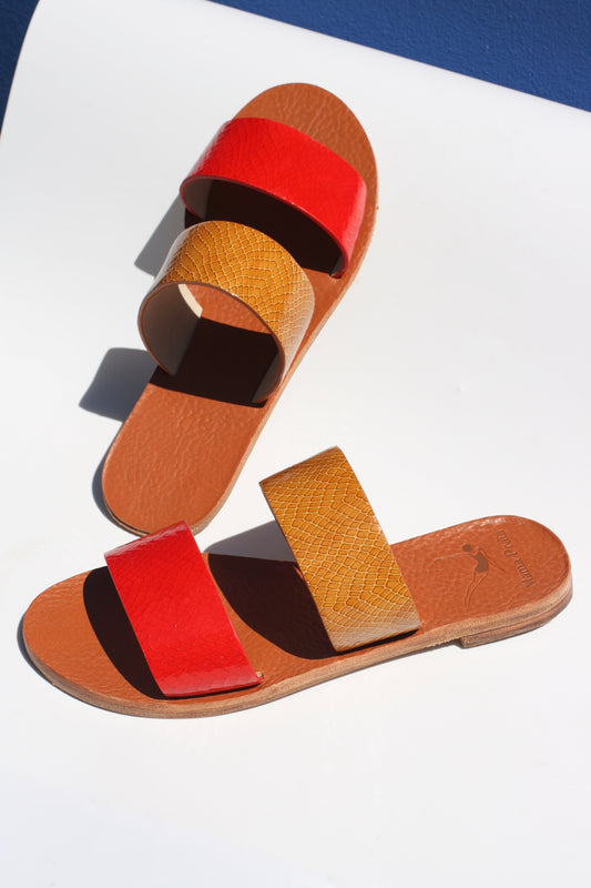 Camelia and Lipstick - Two-Strap Sandals