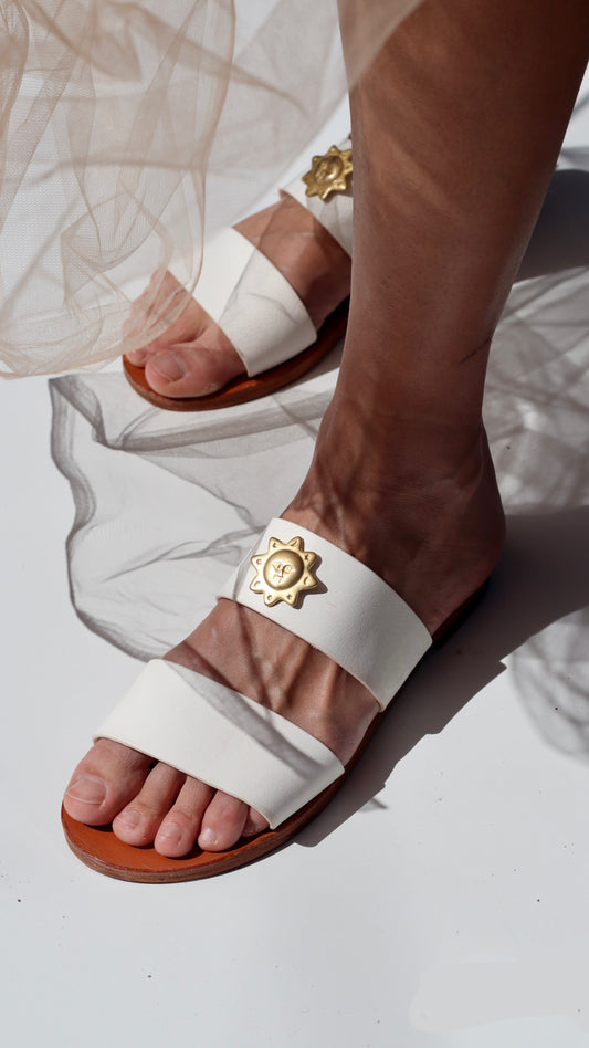 Party Bride + Sun - Camel Sole - Two-Strap Sandals
