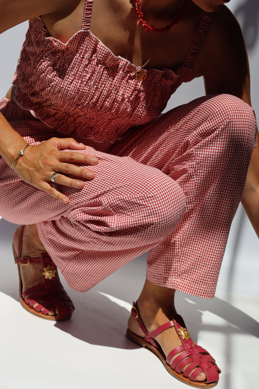 Burgundy + Sun - Camel Sole - Fisherman Sandals