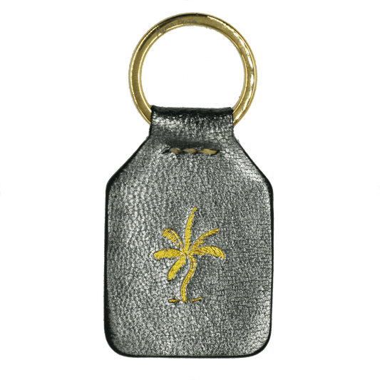 Dark Silver + Goldy Palm Tree - Keyring