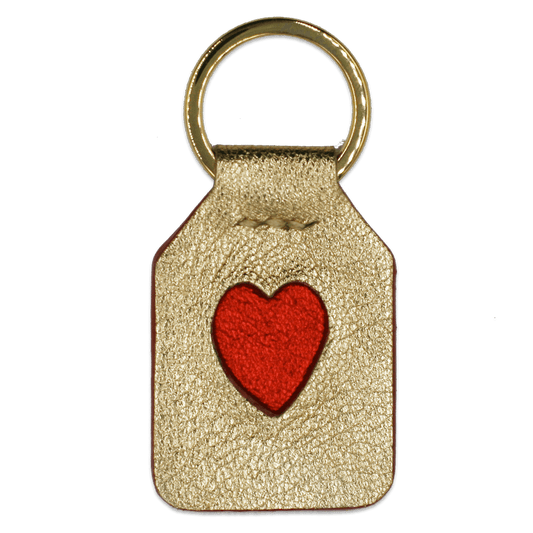 Gold + Red Heart - Porte-clés