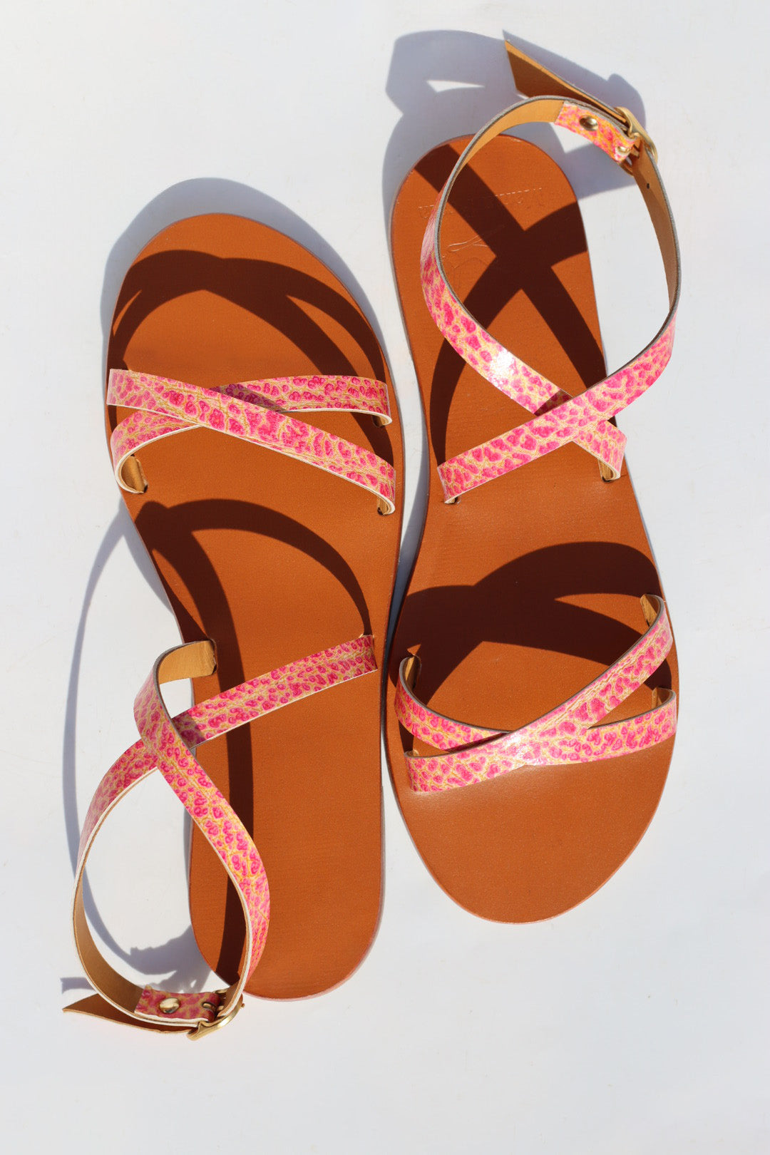 Limited Yellow Pinkish - Camel Sole - Ankle Sandals