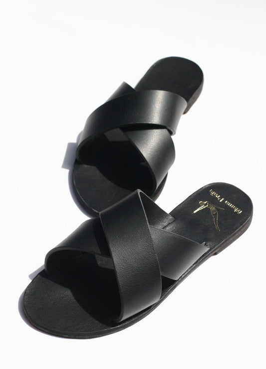 All Black - Sandales Cross