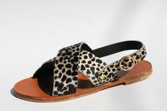 White Leo - Camel Sole - Slingback Cross Sandals