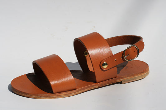 Camel - Slingback Two-Strap Sandals