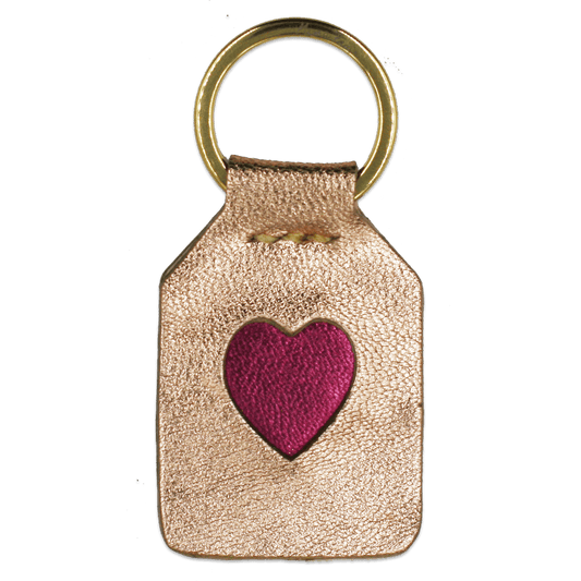 Goldy Pink + Disco Pink Heart - Keyring