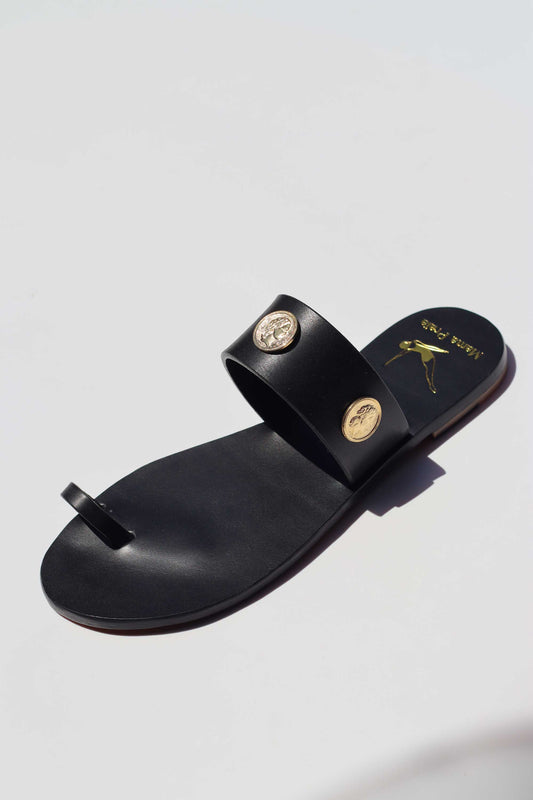 Black + Rich Girl - Black Sole - Toe Sandals