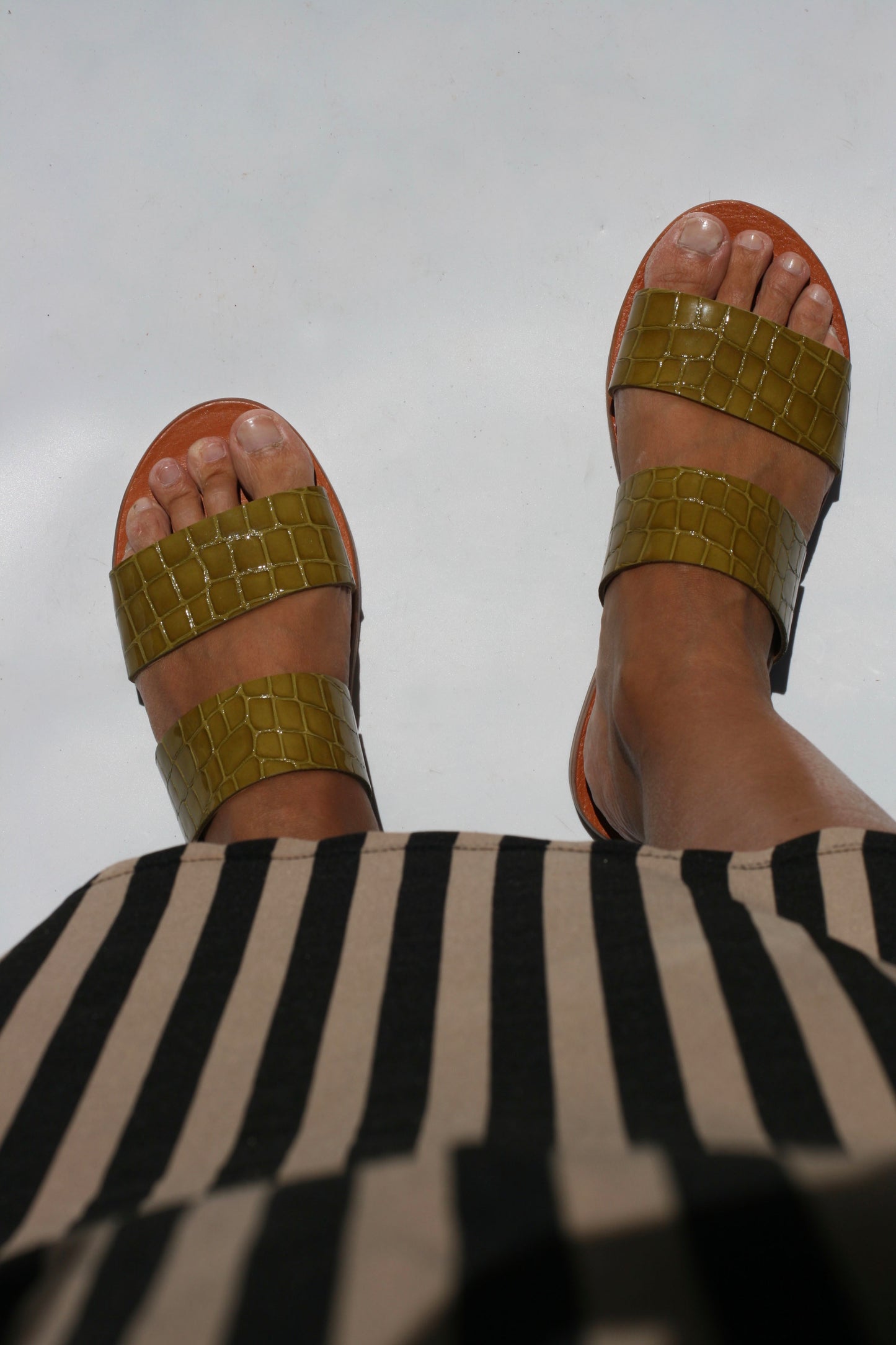 Green Dundee - Two-Strap Sandals