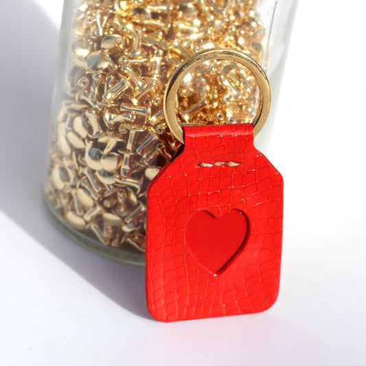 Red Lipstick + Red Patent Heart - Keyring