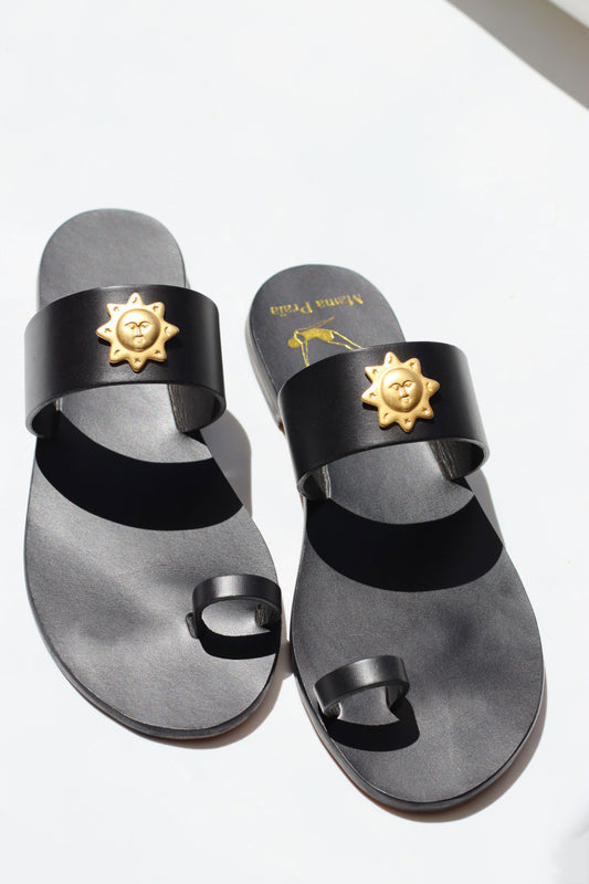 Black + Sun + Black Touch - Black Lining - Black Sole - Toe Sandals