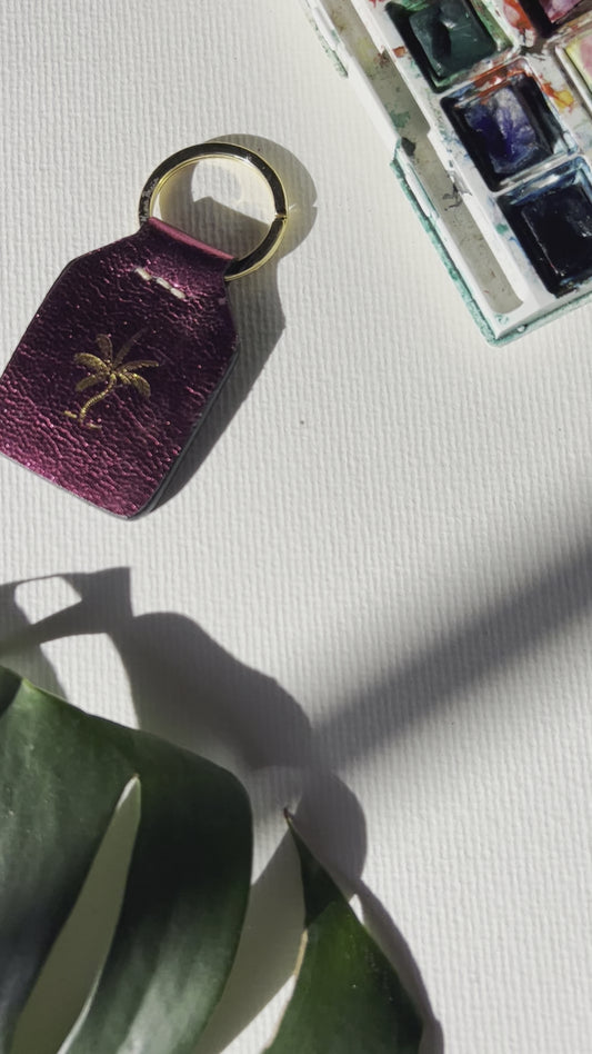 Disco Pink + Goldy Palm Tree - Keyring