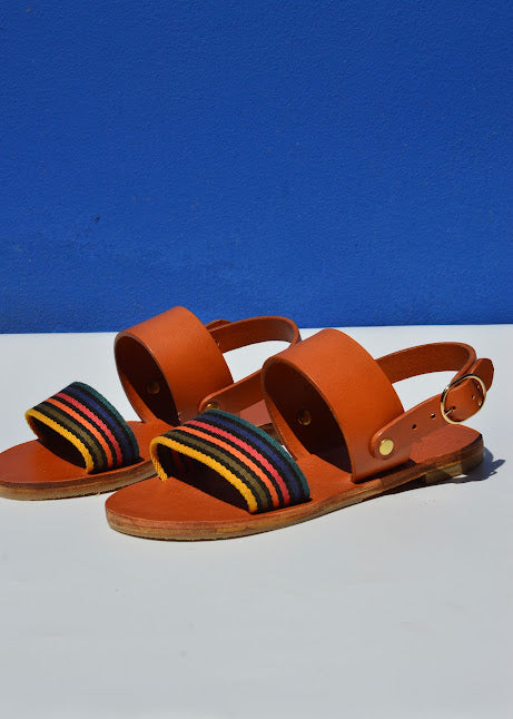 Stripes - Slingback Two-Strap Sandals