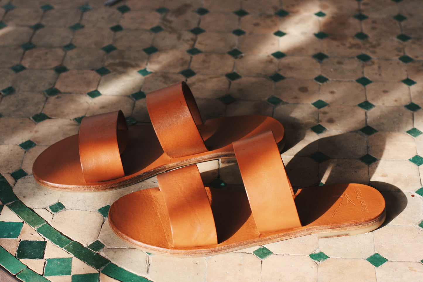 Camel - Two-Strap Sandals