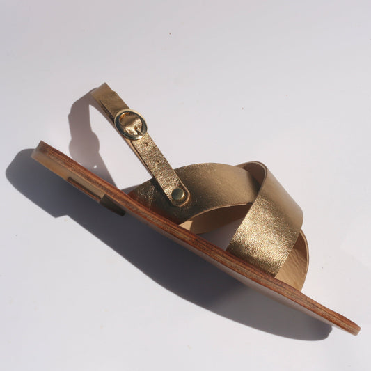 Goldy - Camel Sole - Slingback Cross Sandals