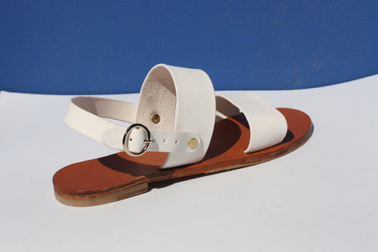 sandales cuir blanches