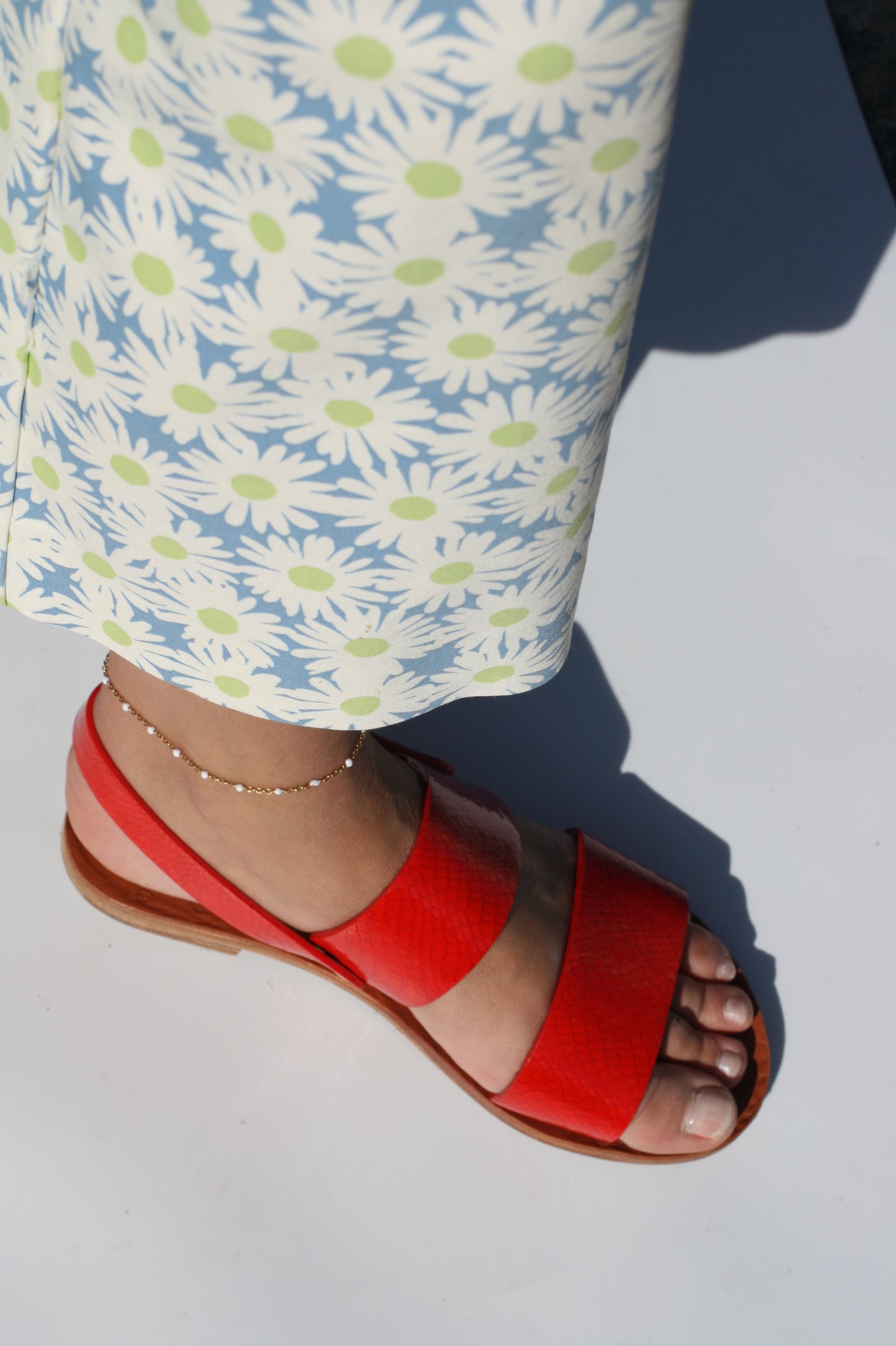 Red Lipstick - Slingback Two-Strap Sandals