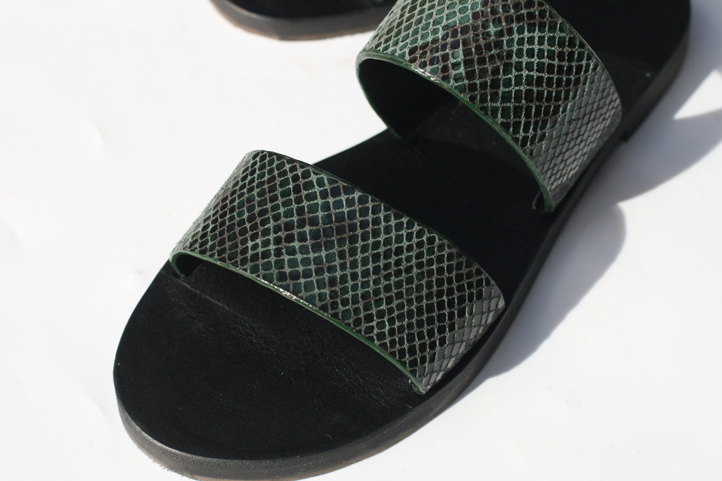 Green Snake - Two-Strap Sandals